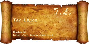 Tar Lajos névjegykártya